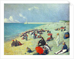 On The Beach, 19th century by Leon Pourtau