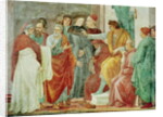The Dispute with Simon Mago, lower tier of the wall to the right of the altar, c.1484-85 by Filippino Lippi