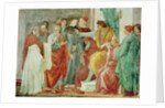 The Dispute with Simon Mago, lower tier of the wall to the right of the altar, c.1484-85 by Filippino Lippi