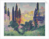 The Cypresses at Cagnes, 1908 by Henri-Edmond Cross