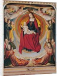 Coronation of the Virgin, centre panel from the Bourbon Altarpiece, c.1498 by (fl.c.1483-c.1529) Master of Moulins
