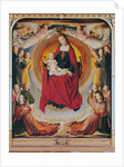Coronation of the Virgin, centre panel from the Bourbon Altarpiece, c.1498 by (fl.c.1483-c.1529) Master of Moulins