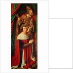 Peter II de Beaujeu of Bourbon with St. Peter, left wing of the Bourbon Altarpiece by (fl.c.1483-c.1529) Master of Moulins