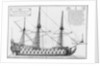 rofile of a vessel with its masts by French School