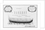 Profile of a partly planked vessel by French School