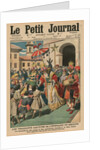 A touching Epiphany custom in Spain, the benefactors of schools and orphanages dressed up as Magi giving toys to poor children by French School