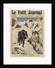 An heroic round, an Alpine postman rescuing a traveller stuck in the snow by French School
