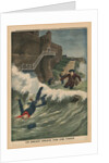 A child taken away by a wave, Saint-Malo by French School
