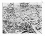 Siege of Ile de Re with the representation of the Royal army, 1622 by French School