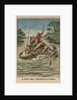 A fisherman astride a crocodile by French School