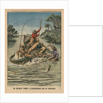 A fisherman astride a crocodile by French School