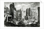 Construction of the Boulevard de Sebastopol, in the Second Empire. View of the demolition of the Rue de la Barillerie in 1859, pub. by Henry Duff Linton by Felix Thorigny