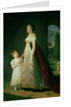 Maria Carolina Bonaparte Queen of Naples with her daughter Laetitia Murat, 1807 by Elisabeth Louise Vigee-Lebrun