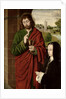 Anne of France Lady of Beaujeu, Duchess of Bourbon, presented by St. John the Evangelist, right hand wing of a triptych, c.1492-93 by Master of Moulins