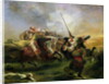 Moroccan horsemen in military action, 1832 by Ferdinand Victor Eugene Delacroix