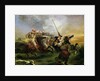 Moroccan horsemen in military action, 1832 by Ferdinand Victor Eugene Delacroix