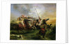 Moroccan horsemen in military action, 1832 by Ferdinand Victor Eugene Delacroix