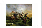 Moroccan horsemen in military action, 1832 by Ferdinand Victor Eugene Delacroix