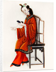 A Chinese Woman darning, Qianlong Period by School Chinese