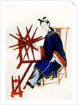 A Chinese Woman spinning, Qianlong Period by School Chinese