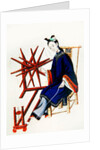A Chinese Woman spinning, Qianlong Period by School Chinese