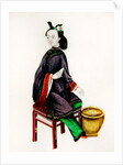 A Chinese Woman making a bobbin, Qianlong Period by School Chinese