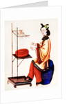 A Chinese Woman making a bobbin, Qianlong Period by School Chinese