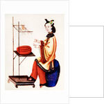 A Chinese Woman making a bobbin, Qianlong Period by School Chinese