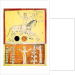 The White Knight on a white horse leaves for battle against Satan by Egeas Egeas