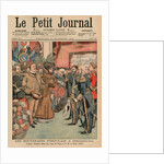 The Portuguese sovereigns in Cherbourg, Admiral Touchard offering French roses to Her Majesty Queen Amelie of portugal, by French School