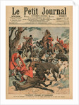 Tragic boar hunt, the horse of Carlos I, King of Portugal, is killed under him by French School
