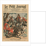 Tragic boar hunt, the horse of Carlos I, King of Portugal, is killed under him by French School