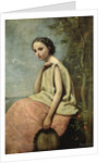 Zingara with a Tambourine by Jean Baptiste Camille Corot