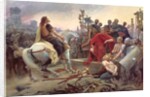 Vercingetorix throws his weapons at the feet of Julius Caesar, 1899 by Lionel Noel Royer