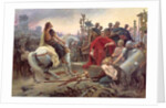 Vercingetorix throws his weapons at the feet of Julius Caesar, 1899 by Lionel Noel Royer
