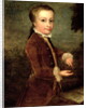 Portrait of Wolfgang Amadeus Mozart aged eight, holding a bird's nest, 1764-65 by Johann Zoffany