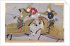 Two warriors on horseback in combat, School of Tabriz, c.1480 by Islamic School