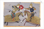 Two warriors on horseback in combat, School of Tabriz, c.1480 by Islamic School