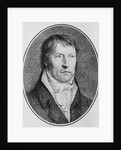 Portrait of Georg Wilhelm Friedrich Hegel, German philosopher, engraved c.1825 by F.W. Bollinger by Johann Christian Xeller