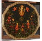 Confinement tray depicting the Triumph of Venus venerated by six legendary lovers: Achilles, Tristan, Lancelot, Samson, Paris and Troilus by Italian School