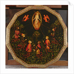 Confinement tray depicting the Triumph of Venus venerated by six legendary lovers: Achilles, Tristan, Lancelot, Samson, Paris and Troilus by Italian School