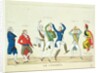 Satirical cartoon depicting the key protagonists in a dance at the Congress of Vienna in 1815 by French School