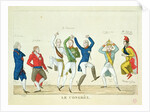 Satirical cartoon depicting the key protagonists in a dance at the Congress of Vienna in 1815 by French School