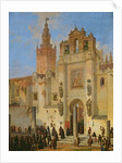 Religious procession in Seville, 1853 by Joachin Dominguez Becquer