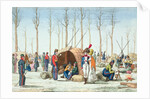 Bivouac of Russian troops on the Champs Elysées, Paris, 31 March 1814 by French School
