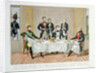 Dinner in Tilsit between Frederick William III of Prussia, Tsar Alexander I of Russia and Napoleon by French School