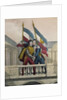 The Duke of Orleans embracing General La Fayette and raising the national colours on the terrace of the Palais-Royal, 30th July 1830 by Labastide