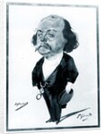 Caricature of Gustave Flaubert, 1867 by Eugene Giraud
