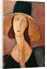 Portrait of Jeanne Hebuterne in a large hat, c.1918-19 by Amedeo Modigliani