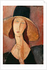 Portrait of Jeanne Hebuterne in a large hat, c.1918-19 by Amedeo Modigliani